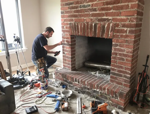 Newport Beach Chimney Sweep specialist finalizing chimney liner service in Newport Beach, CA