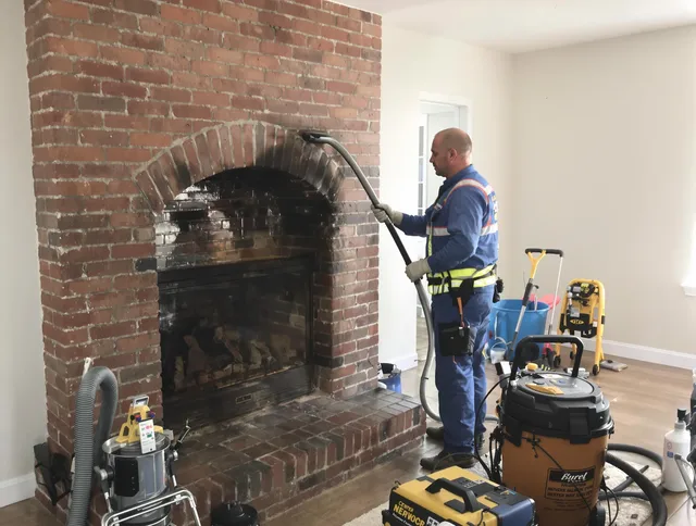 Newport Beach Chimney Sweep expert performing detailed chimney sweep in Newport Beach, CA