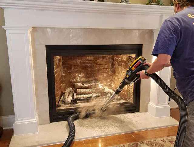 Fireplace cleaning performed by Newport Beach Chimney Sweep in Newport Beach, CA
