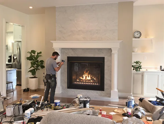 Newly installed fireplace by Newport Beach Chimney Sweep in Newport Beach, CA